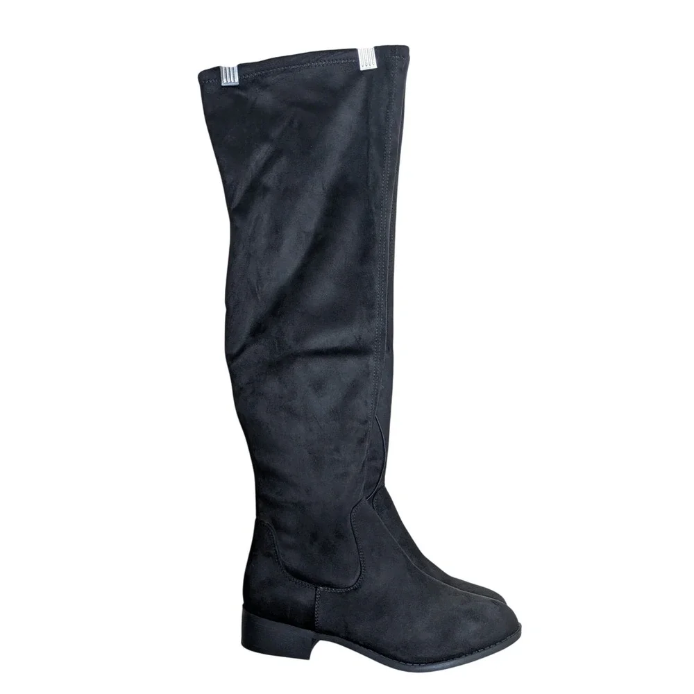 Worthington Primrose Black Over the Knee Boots Faux Suede Size 9 Medium NWT